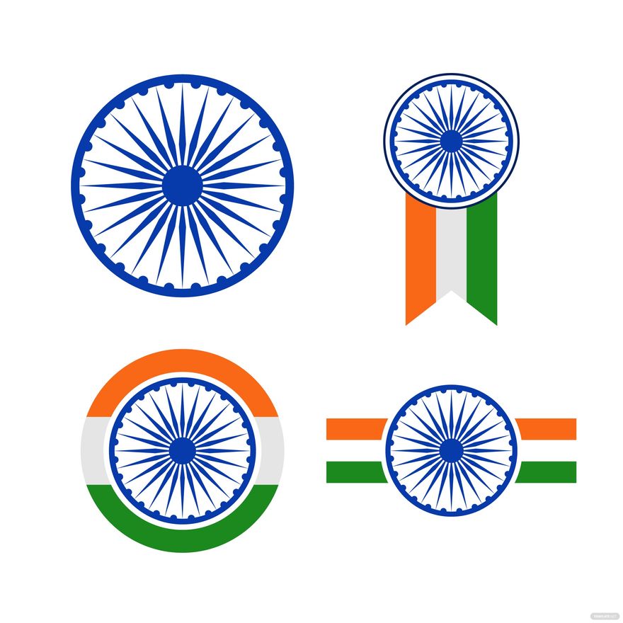 Indian Flag Wheel Vector In Illustrator SVG JPG EPS PNG Download 