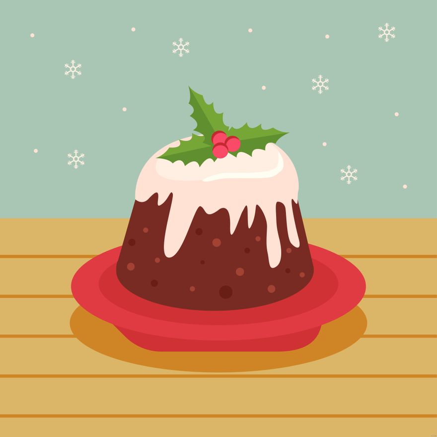 Christmas Pudding Illustration in Illustrator, EPS, SVG, JPG, PNG