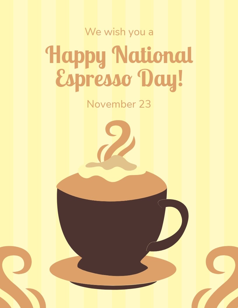 Happy National Espresso Day Flyer Template