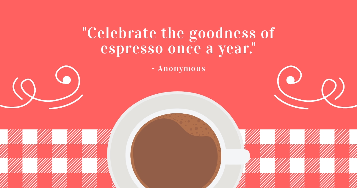 National Espresso Day Quote Facebook Post Template