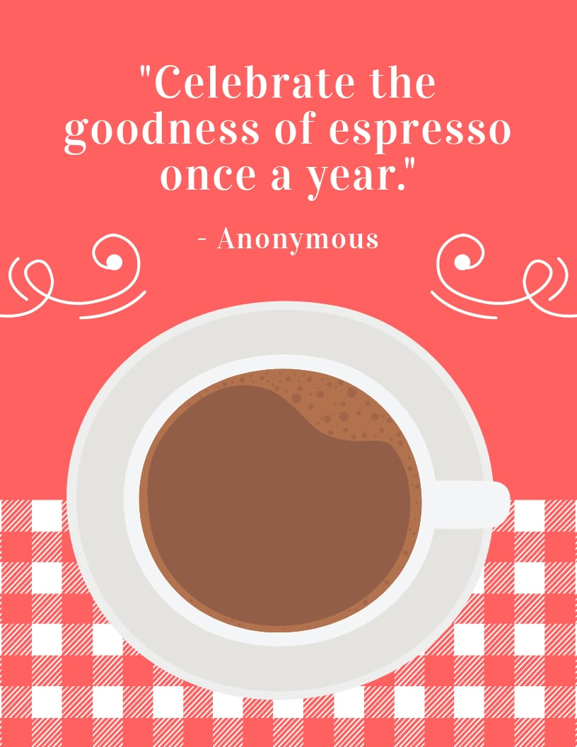 National Espresso Day Quote Flyer Template
