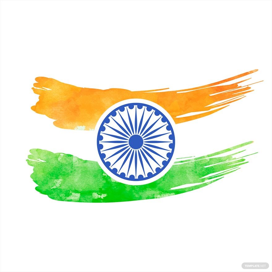 Watercolor Indian Flag Vector