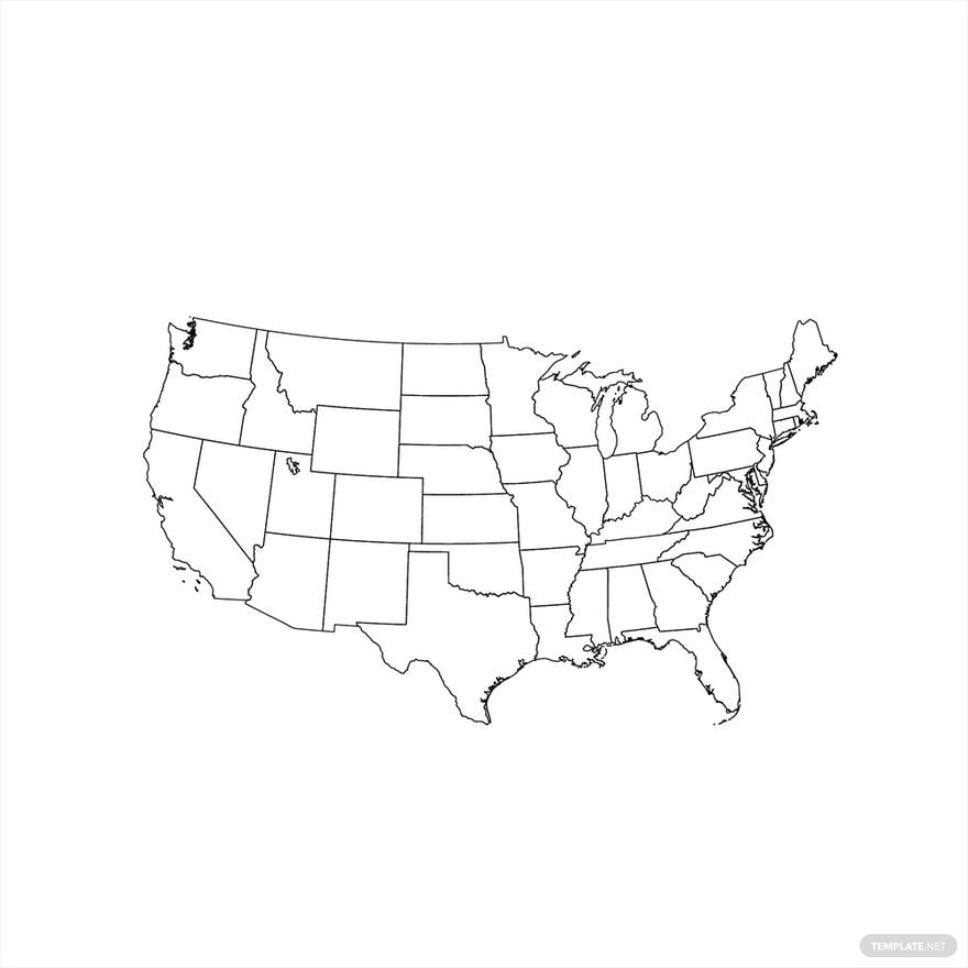 Free USA Map Outline Vector