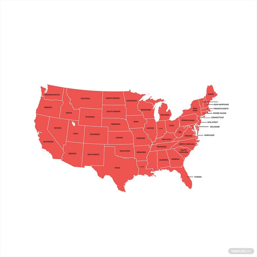 US State Map Vector in Illustrator, EPS, SVG, JPG, PNG