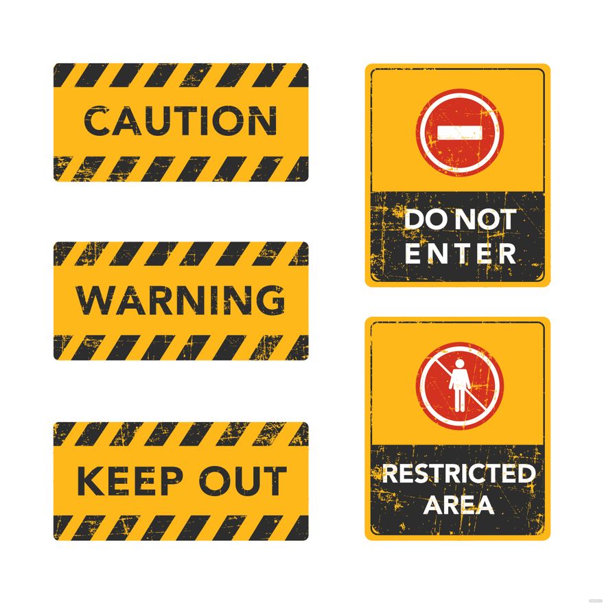 Free Grunge Warning Sign Vector