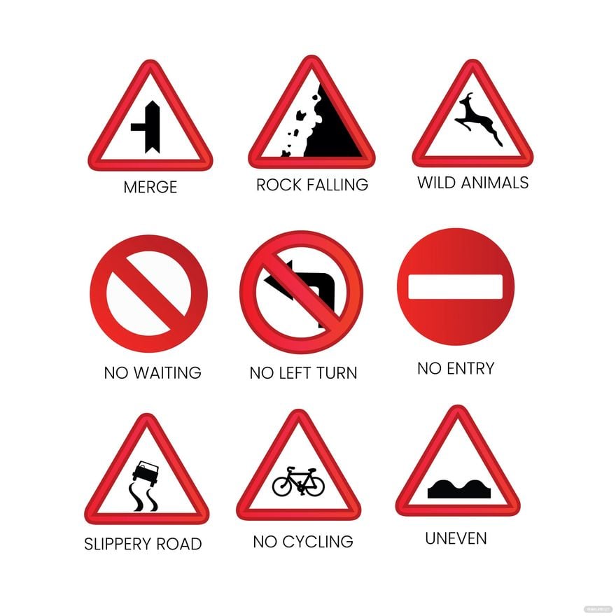 Road Warning Signs Vector