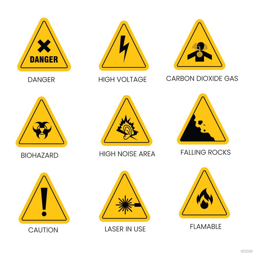 Set Of Warning Signs On Vector Grunge Background Nine - vrogue.co