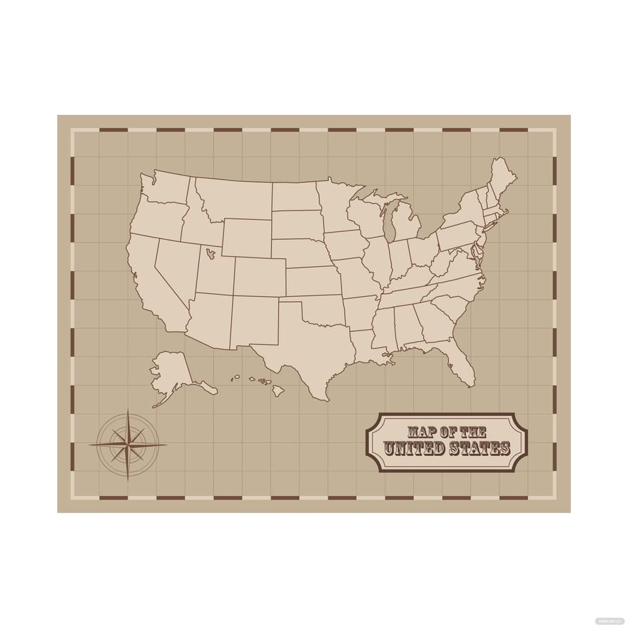 Free Vintage USA Map Vector