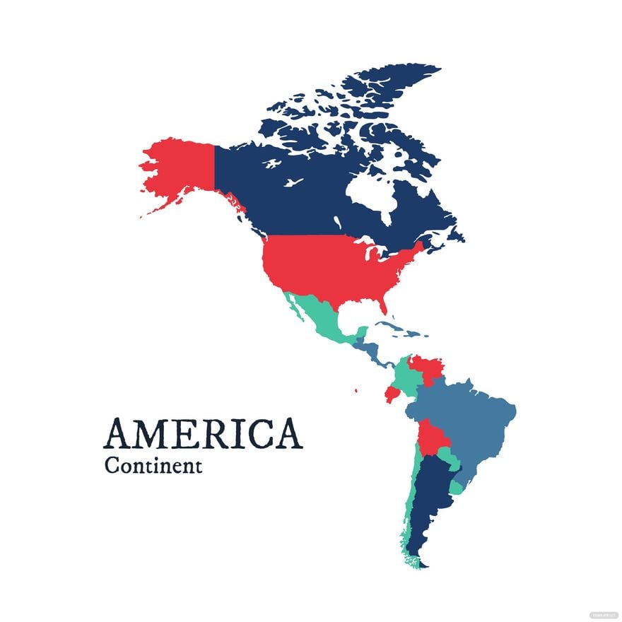 America Continent Map Vector