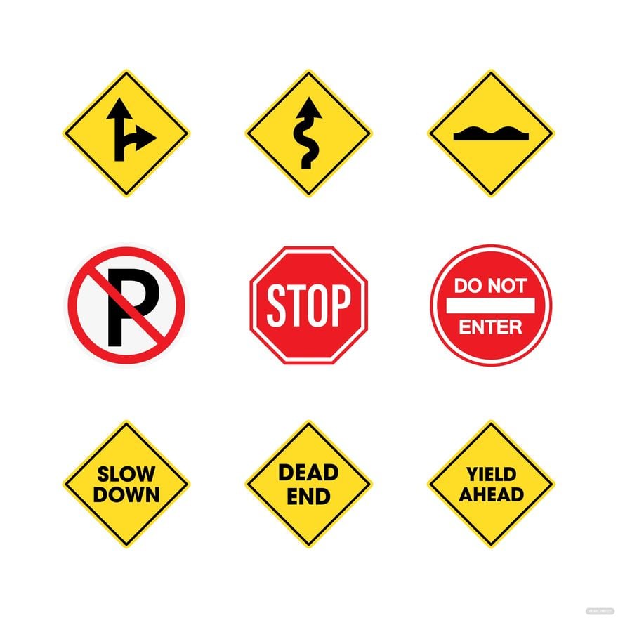 Traffic Warning Signs Vector