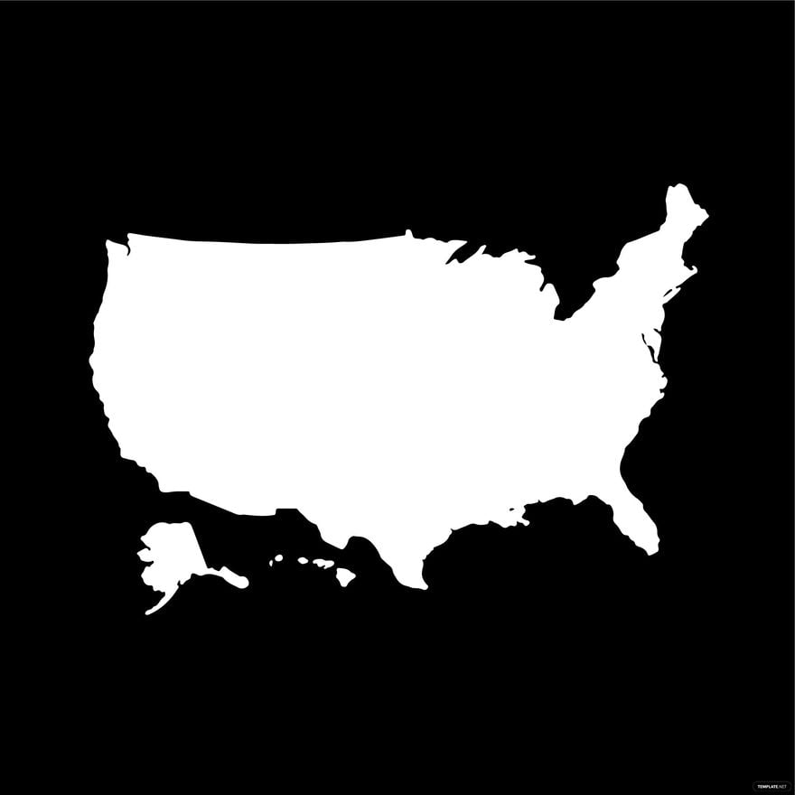 Free White USA Map Vector