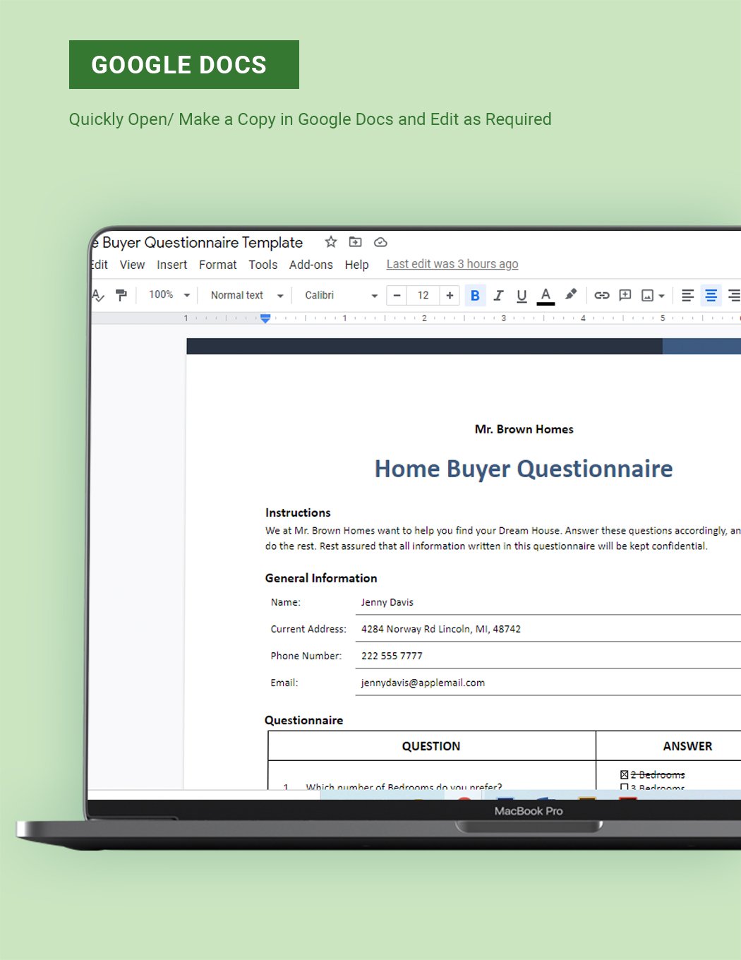 Home Buyer Questionnaire