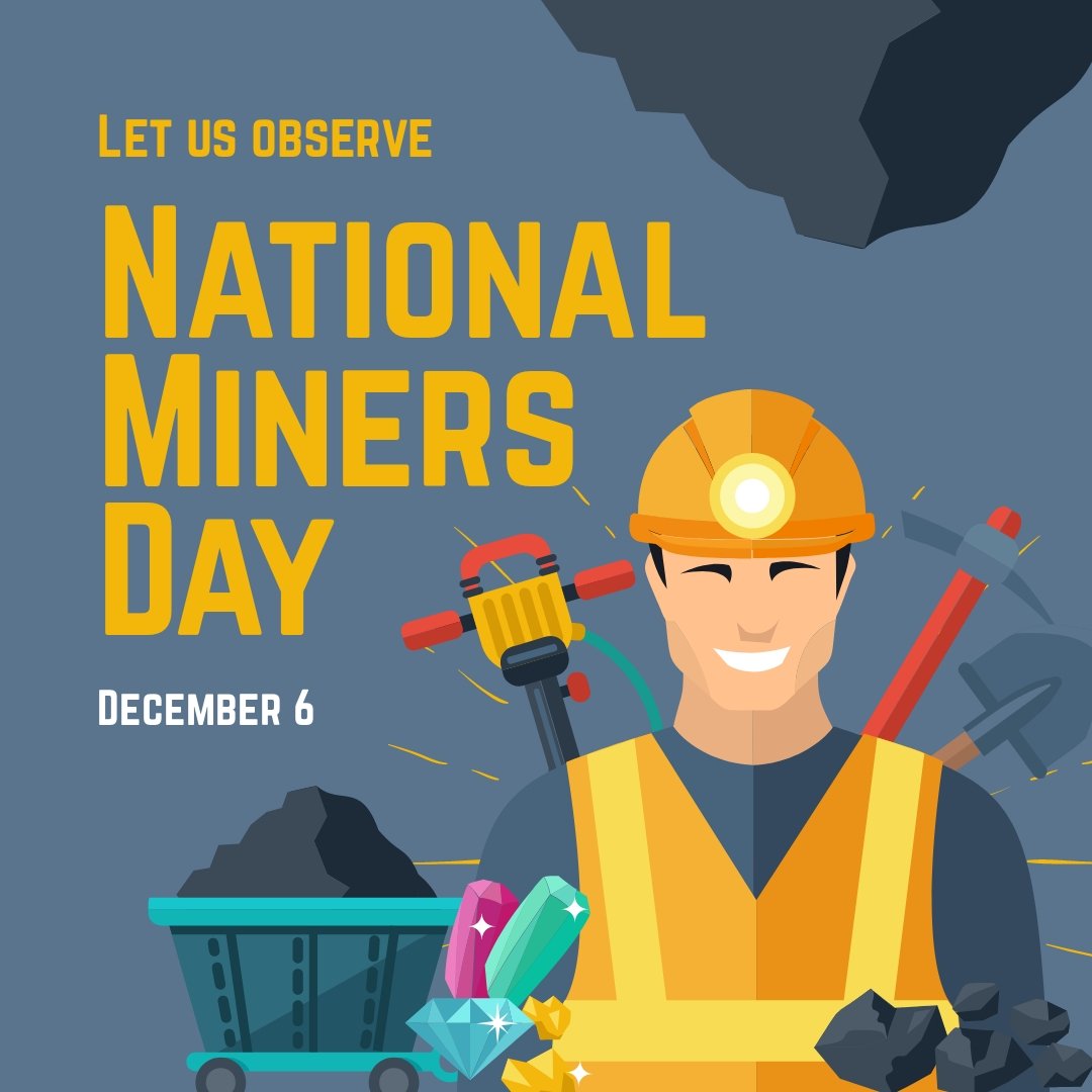 Free National Miners Day Instagram Post Template