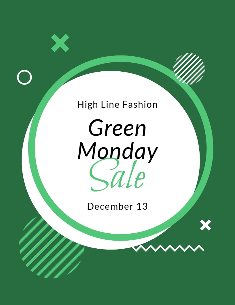 Free Green Monday Sale Flyer Template in Word, Google Docs, PSD, Apple Pages, Publisher