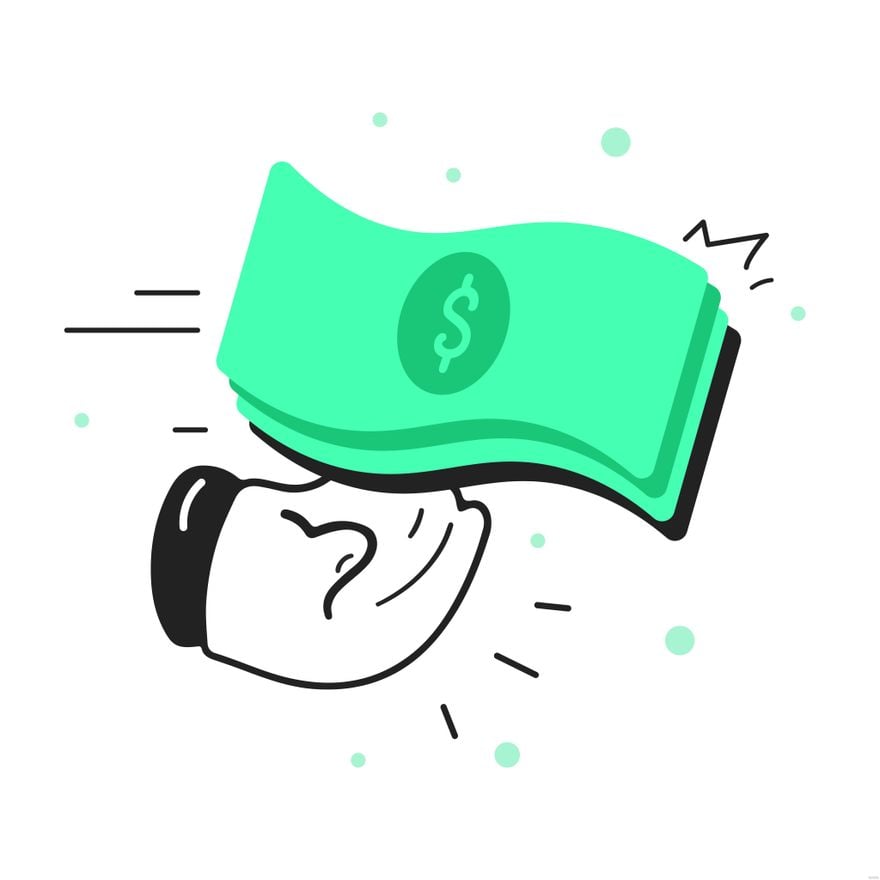 Free Hand With Money Illustration in Illustrator, EPS, SVG, JPG, PNG