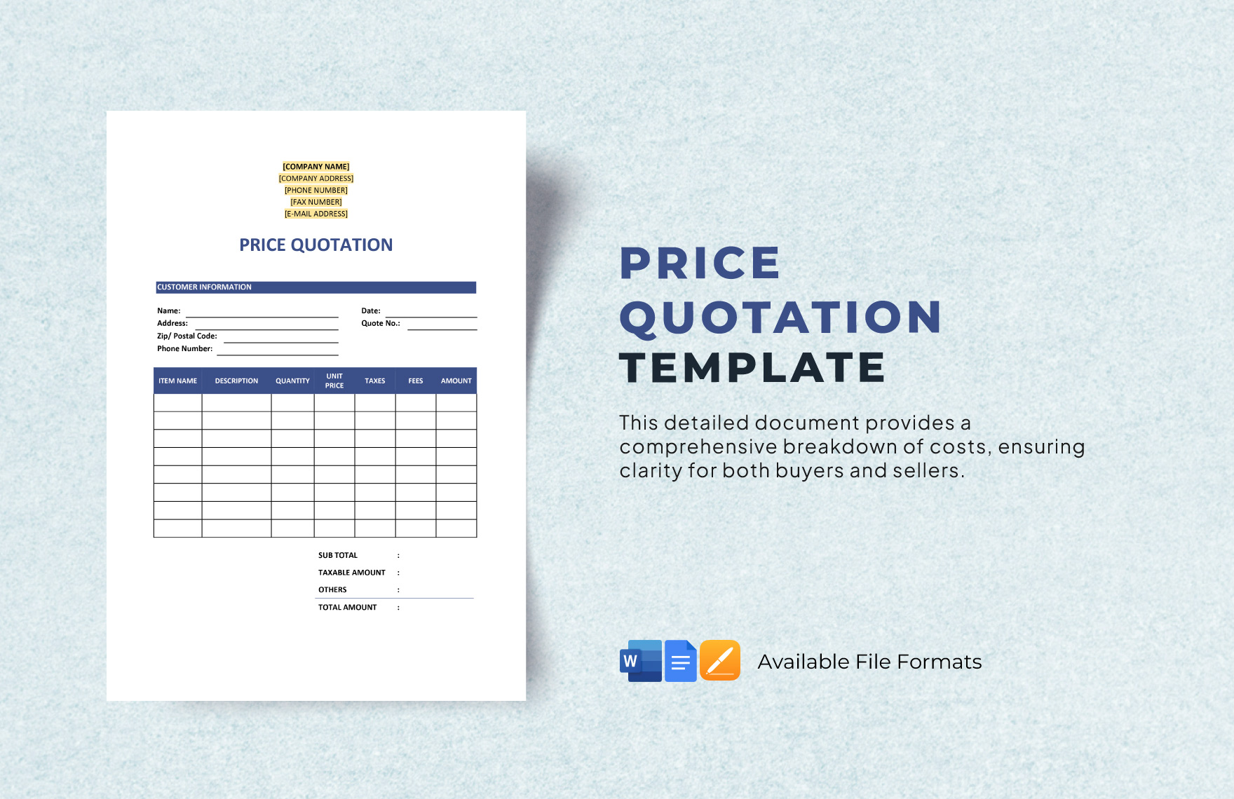 Free Quotation Templates In Excel To Download