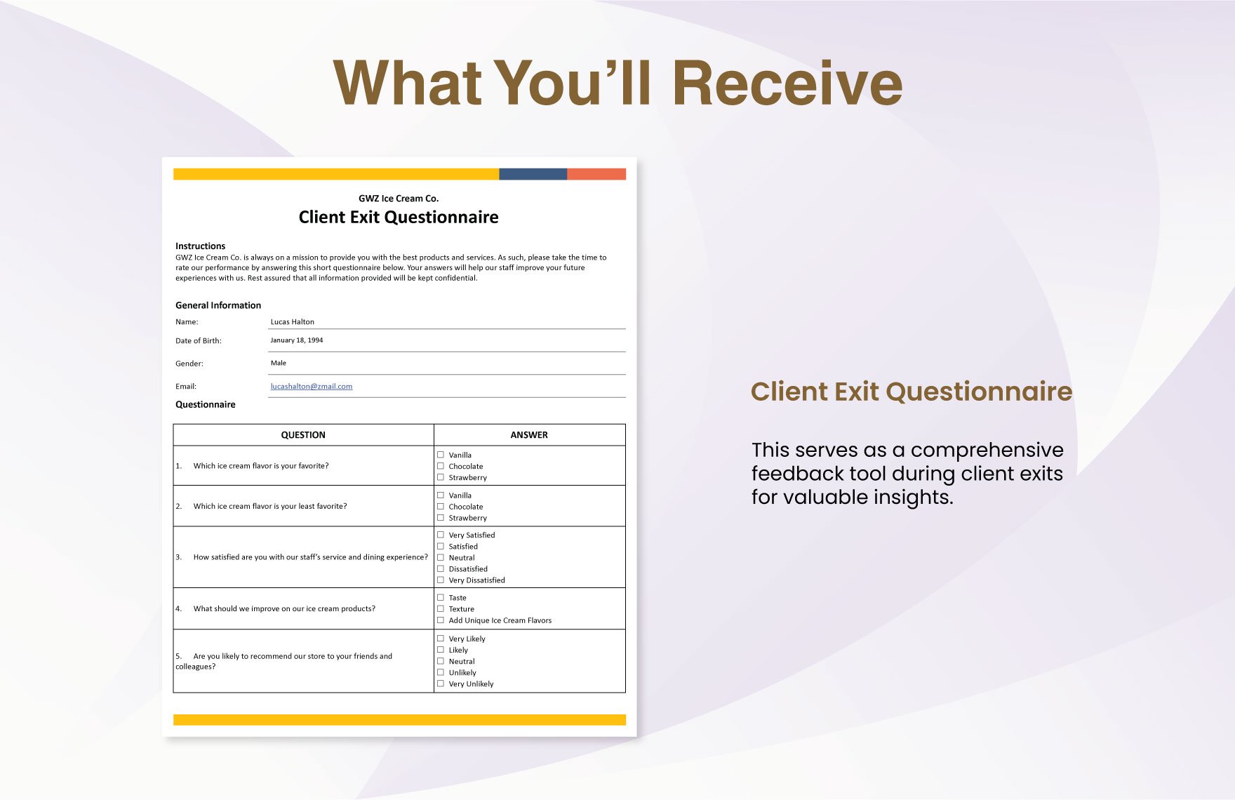 Client Exit Questionnaire