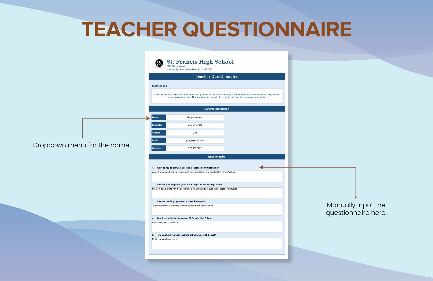Teacher Questionnaire