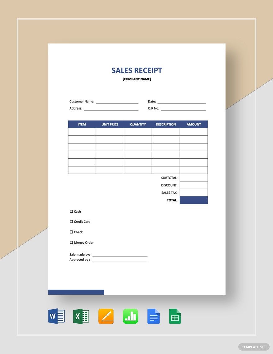 Commercial Sales Receipt Template Google Docs Google Sheets Excel Commercial Sales Receipt Template Google Docs Google Sheets Excel