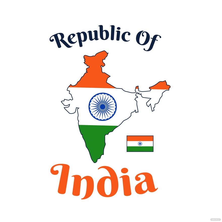 Free India Map With Flag Vector
