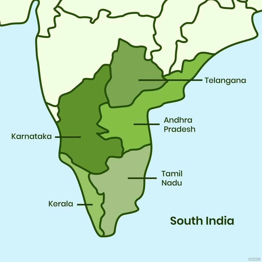 Free South India Map Vector
