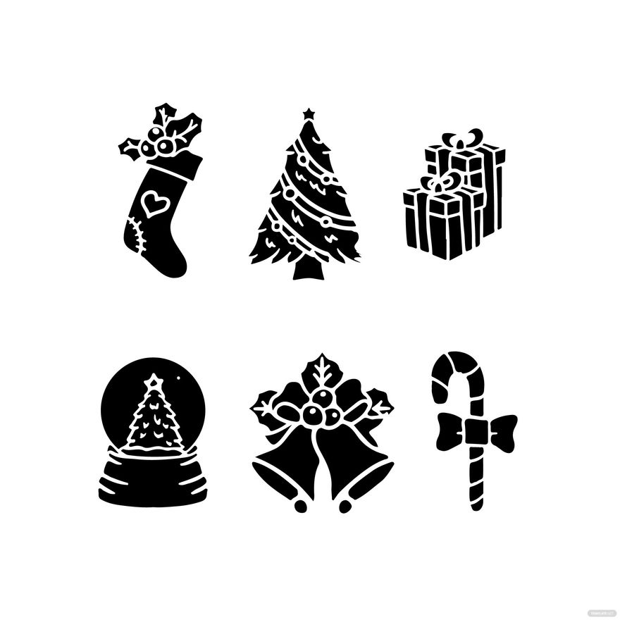 Free Black Christmas Vector in Illustrator, EPS, SVG, JPG, PNG