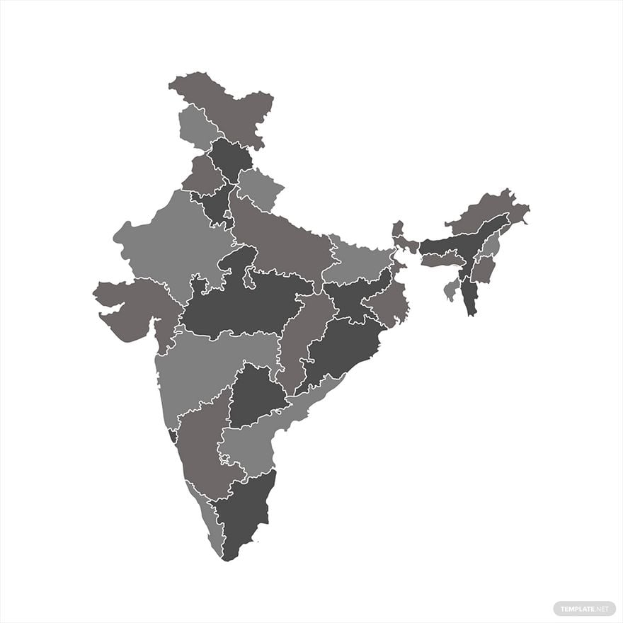 Free Grey India Map Vector