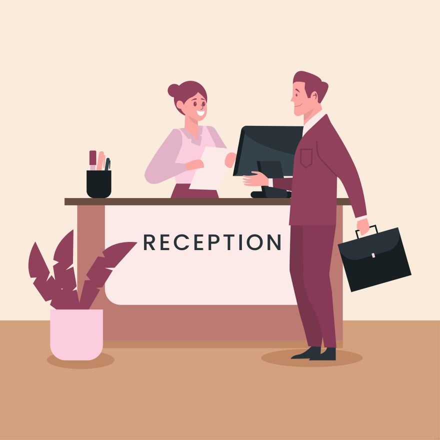Free Office Reception Illustration