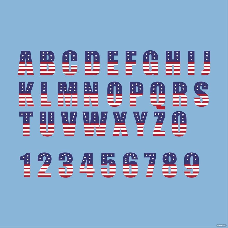 free-american-flag-font-vector