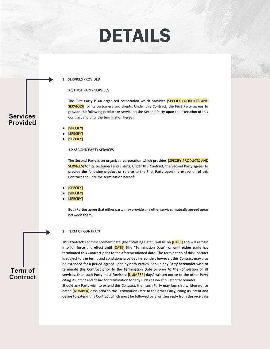 Sample Business Contract Template