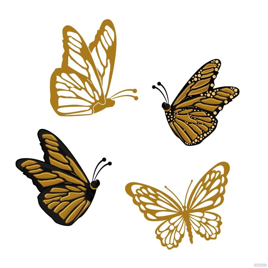 Free Gold Butterfly Vector