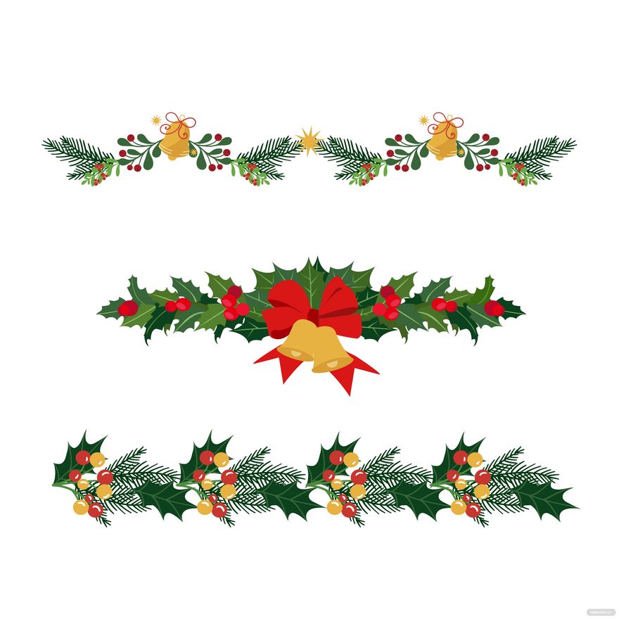 Free Christmas Garland Vector in Illustrator, EPS, SVG, JPG, PNG