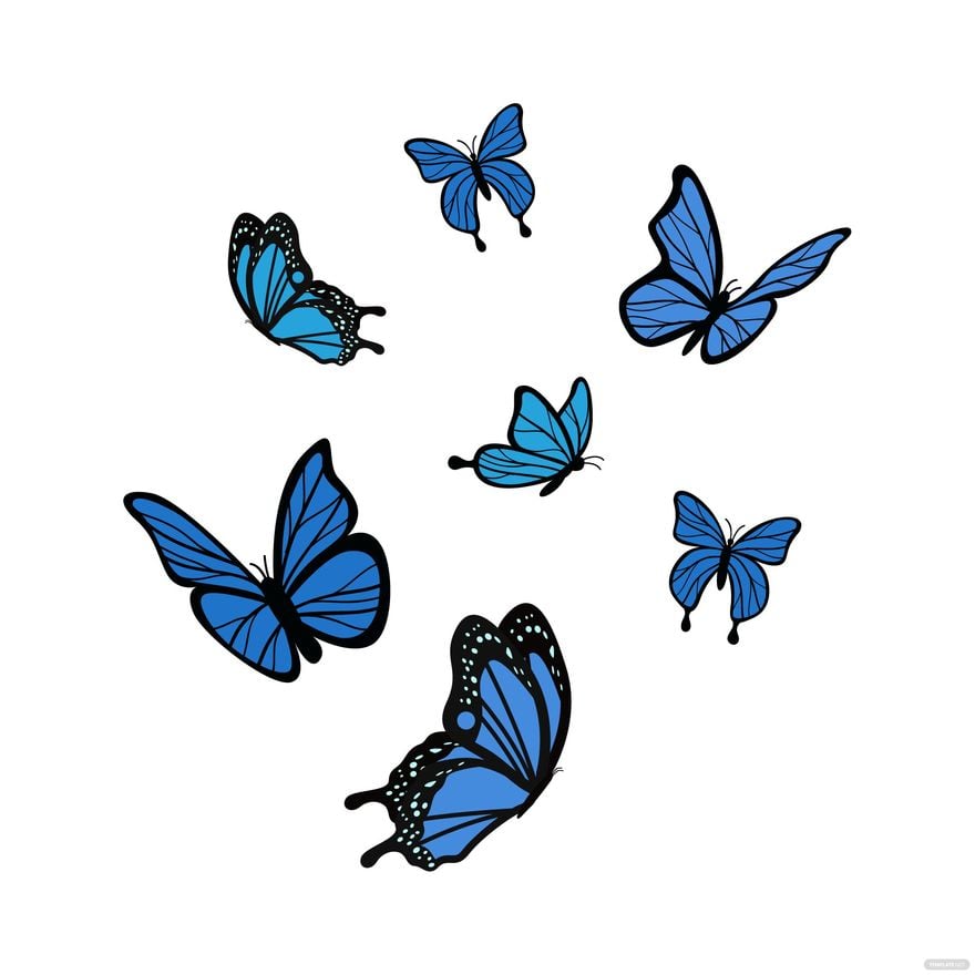 Free Blue Butterfly Vector
