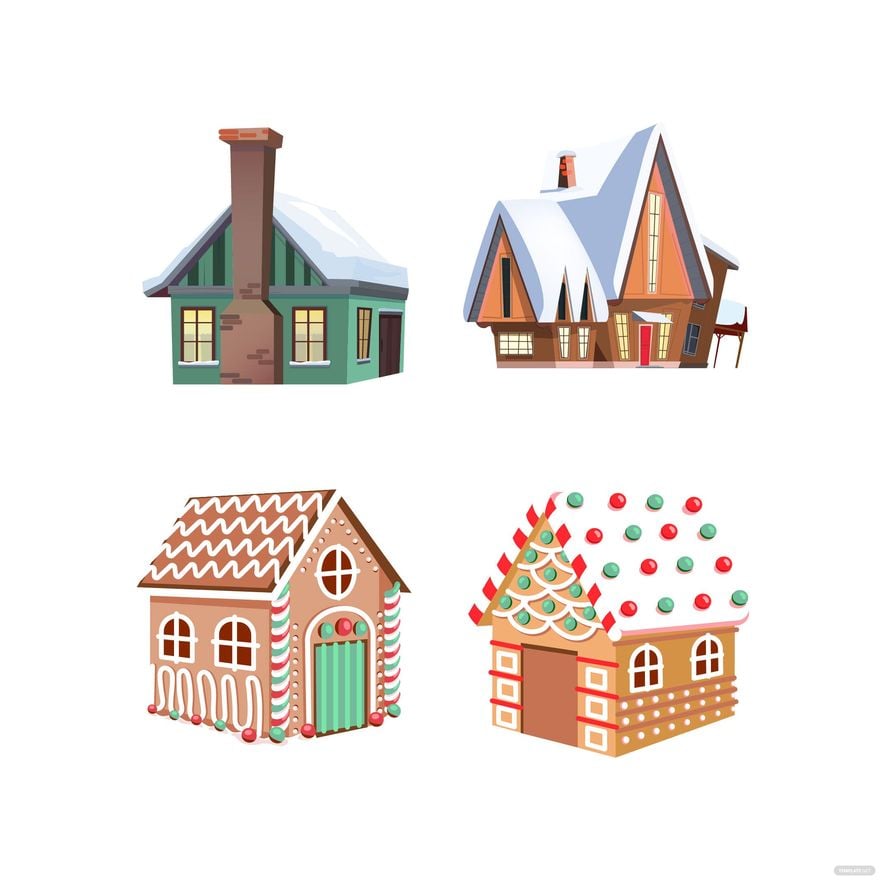 Free Christmas House Vector in Illustrator, EPS, SVG, JPG, PNG