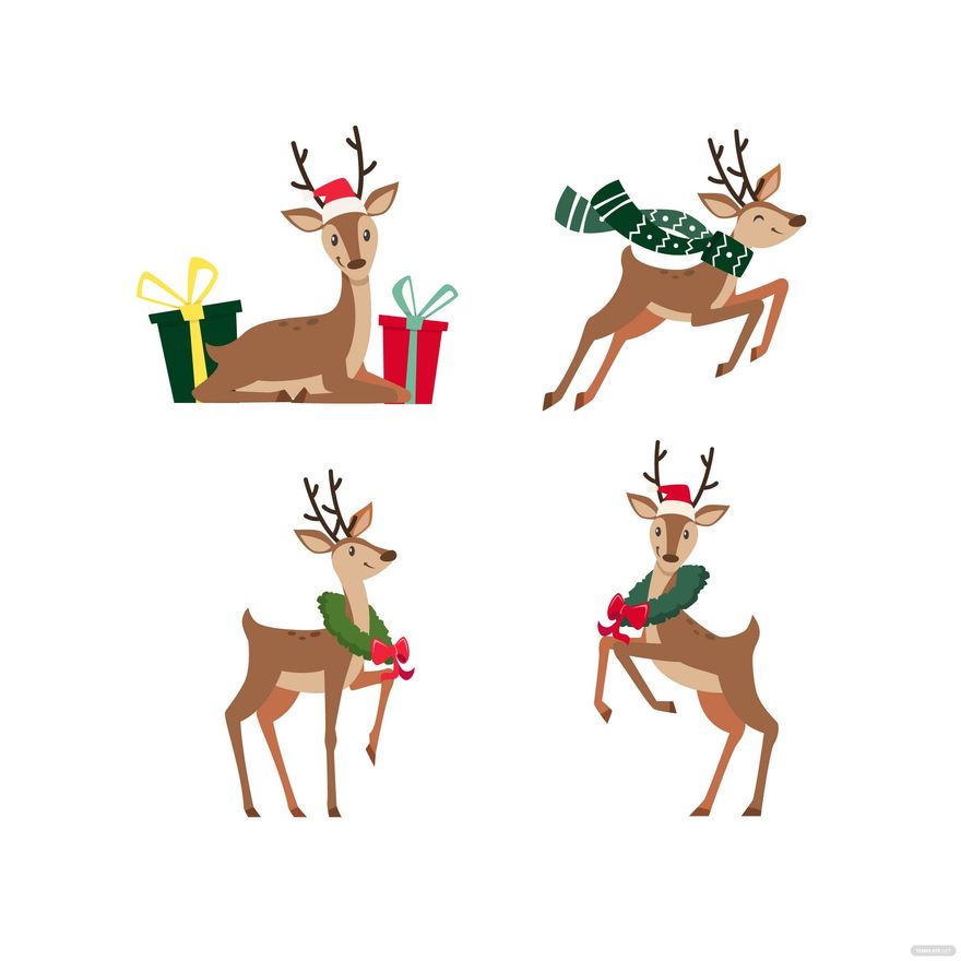 Free Christmas Deer Vector