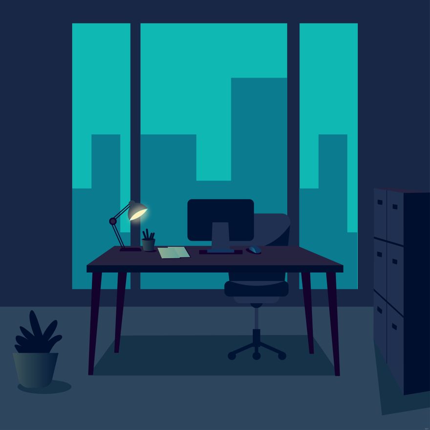 Dark Office Illustration
