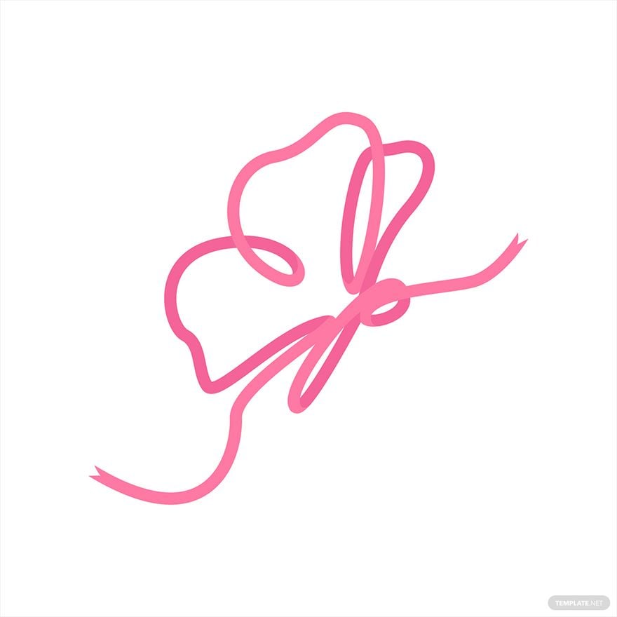 Free Pink Ribbon Butterfly Vector