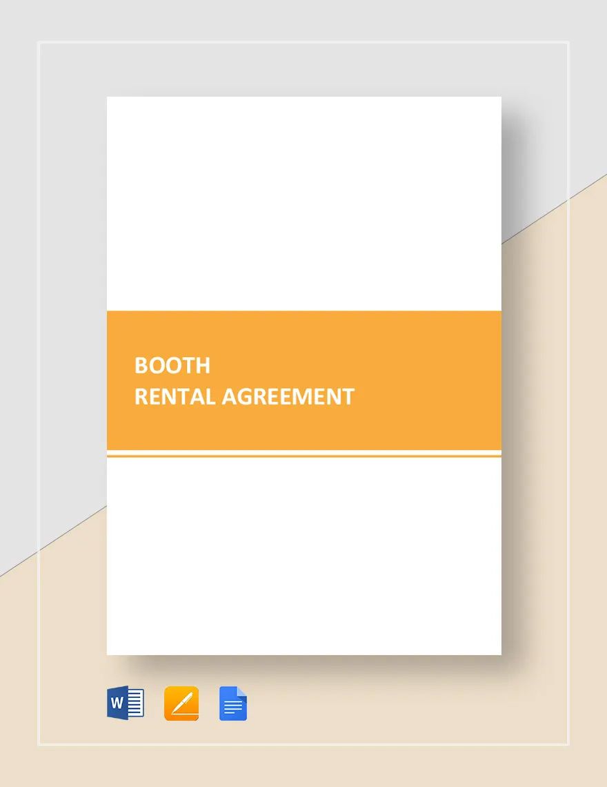 Sample Booth Rental Agreement Template