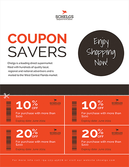 sample coupon flyer template 1x