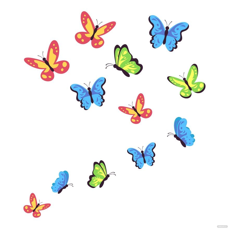 Flying Butterfly Vector in Illustrator, EPS, SVG, JPG, PNG