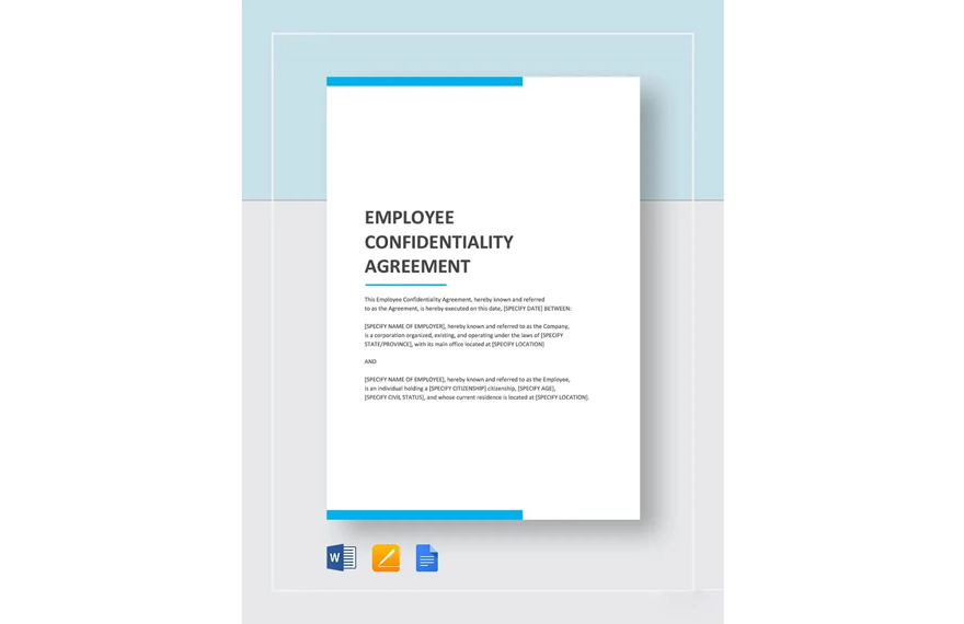 Sample Employee Confidentiality Agreement Template in Word, Google Docs, PDF, Apple Pages