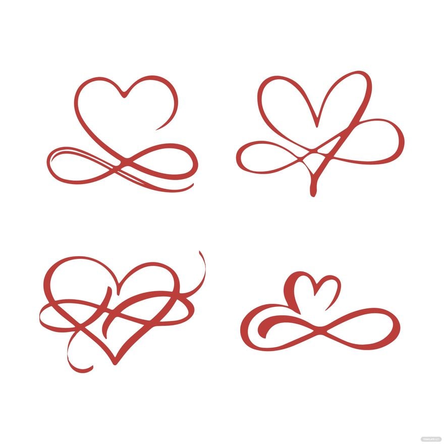 Red Infinity Heart Vector