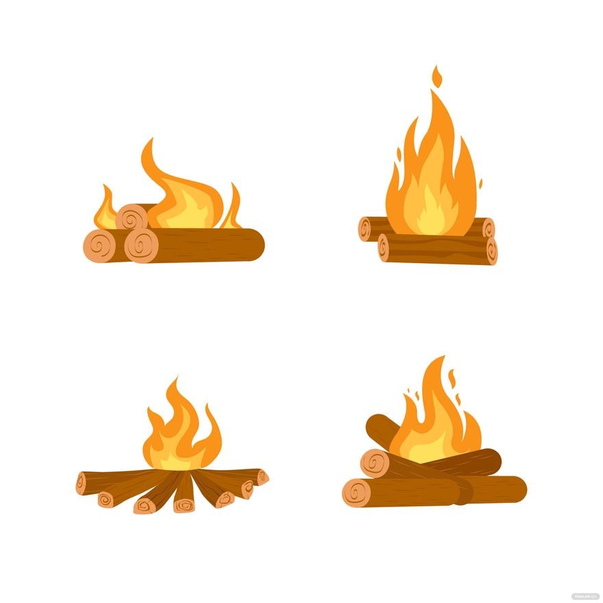 Wood Fire Vector in Illustrator, EPS, SVG, JPG, PNG