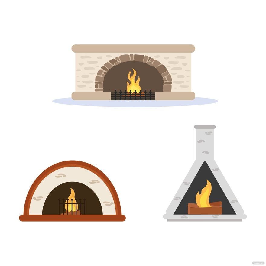 Fire Place Vector in Illustrator, EPS, SVG, JPG, PNG