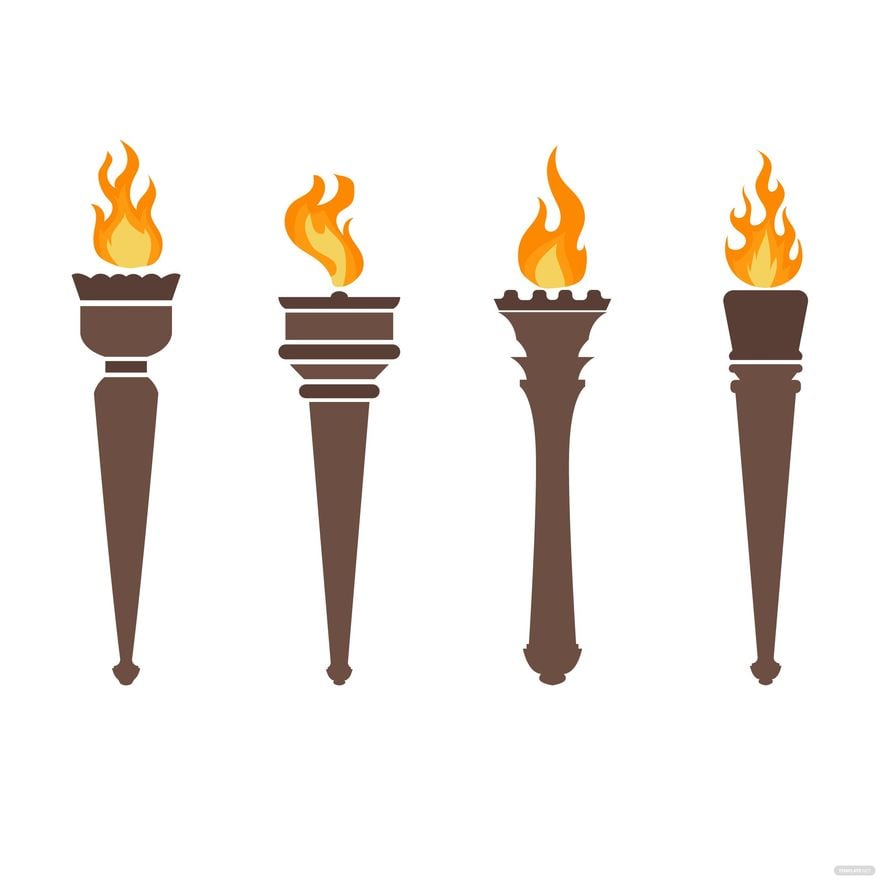 Fire Torch Vector in Illustrator, EPS, SVG, JPG, PNG