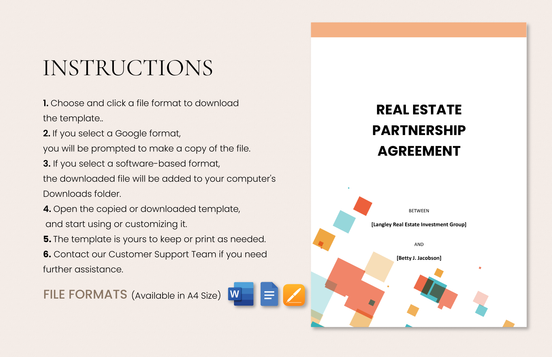Real Estate Partnership Agreement Template