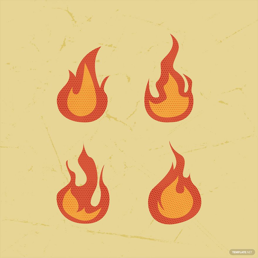 Retro Fire Vector in Illustrator, EPS, SVG, JPG, PNG