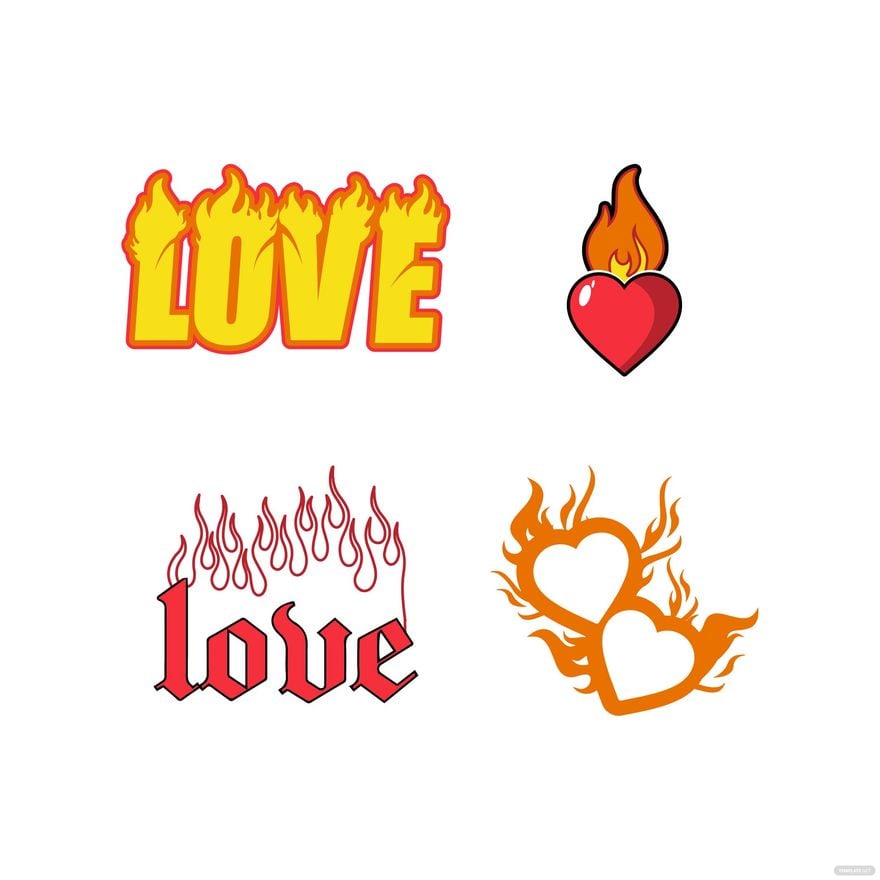 Love Fire Vector in Illustrator, EPS, SVG, JPG, PNG