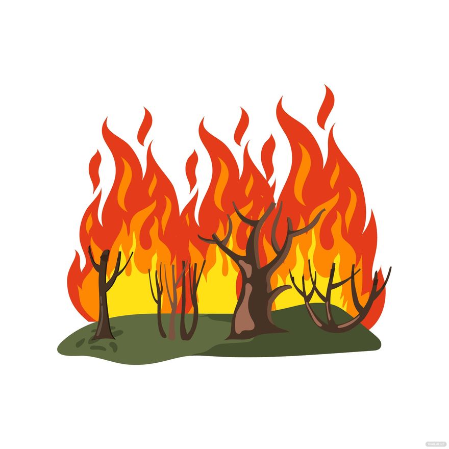 Forest Fire Vector in Illustrator, EPS, SVG, JPG, PNG