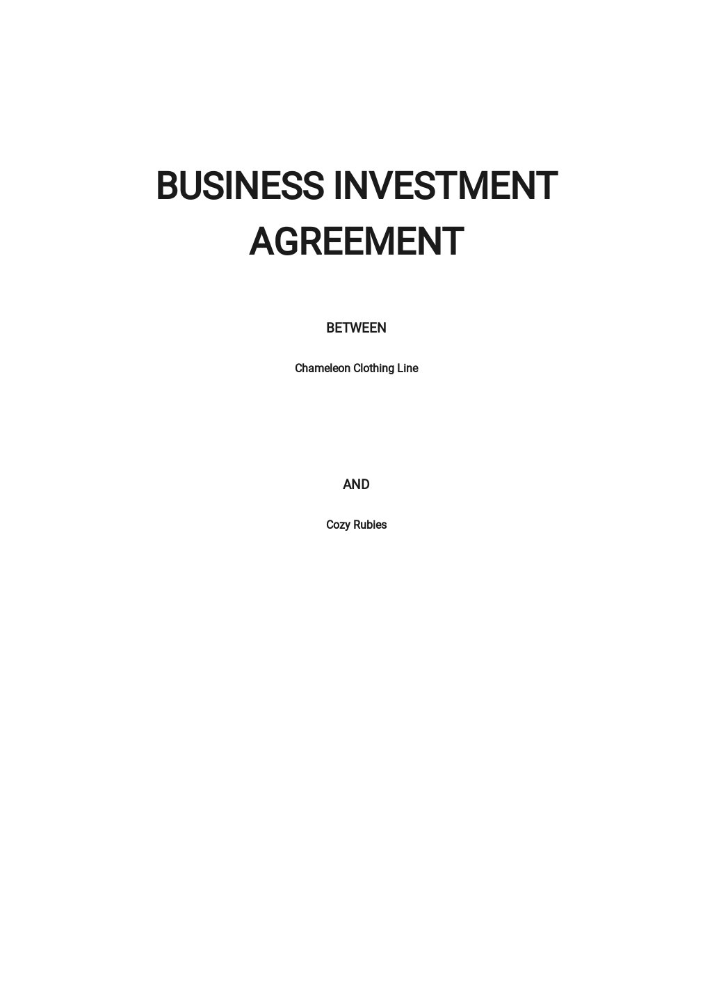 FREE Restaurant Investment Agreement Templates [Edit & Download